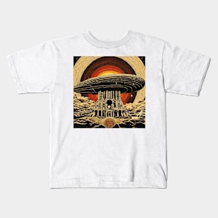 led zepplin cool artwork mothership Kids T-Shirt